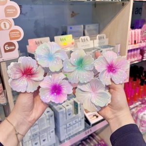 GANCHO FLOR ABIERTA BLANCA CON COLOR